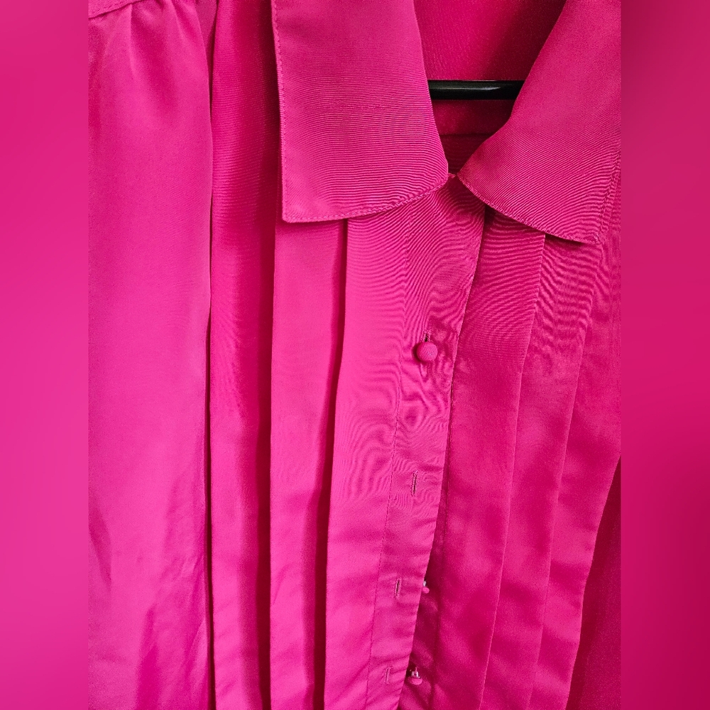 Bright Pink Button-Up Blouse - Picture 5 of 17